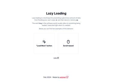 A couple of demos for lazy loading and infinite scroll withTanstack (a.k.a React) Query. 